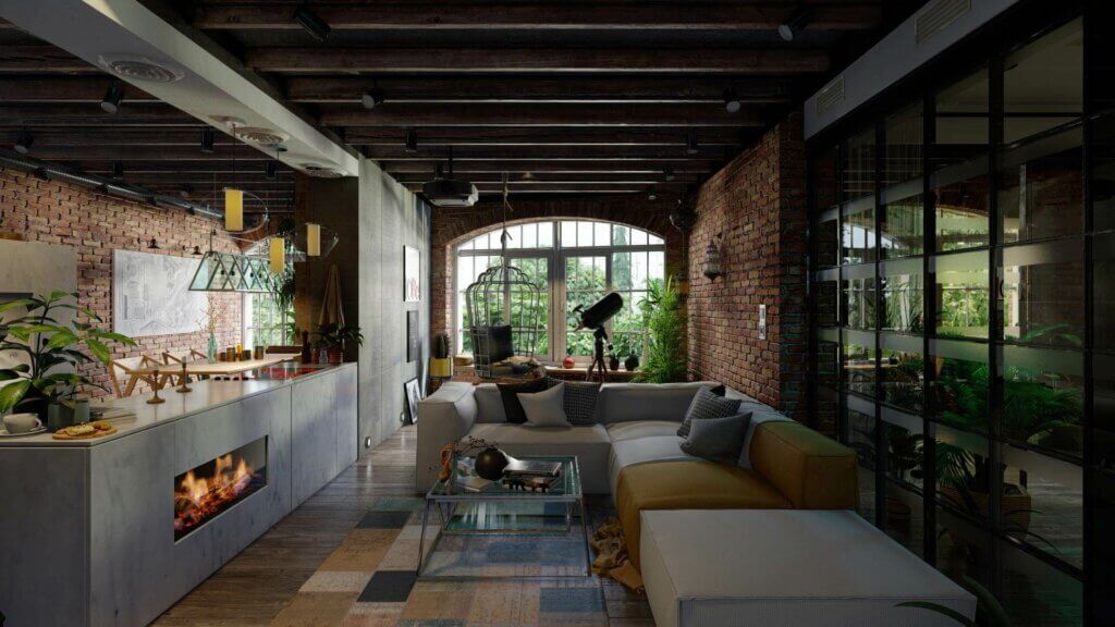 Rendering di un ambiente domestico con Lumion 11.