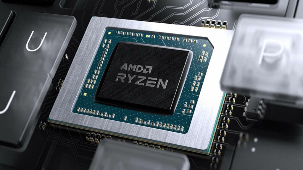 Rappresentazione grafica di una CPU AMD Ryzen.
